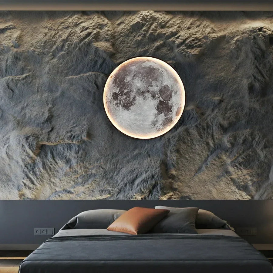 Applique murale LED en forme de pleine lune, éclairage lunaire doux et atmosphérique