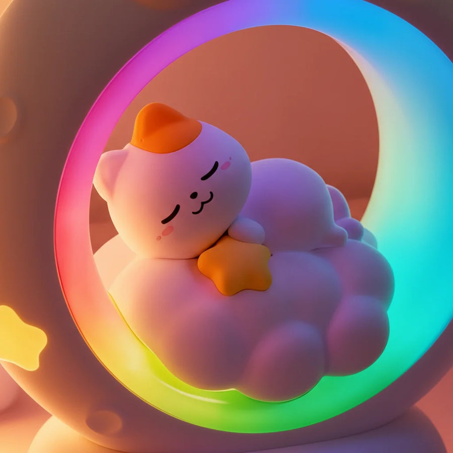 Veilleuse LED enfant en forme d'animal lapin panda chat, lumière douce et apaisante