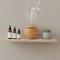 Diffuseur ultrasonique en bois, détail finition naturelle