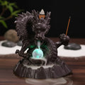 Brûleur d'encens dragon zen, fumée en cascade, décoration mystique