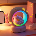 Veilleuse LED enfant animaux, vue de côté colorée