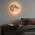 Applique murale lune LED, vue de côté allumée
