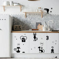Autocollant chat mural, vue d'ensemble décorative