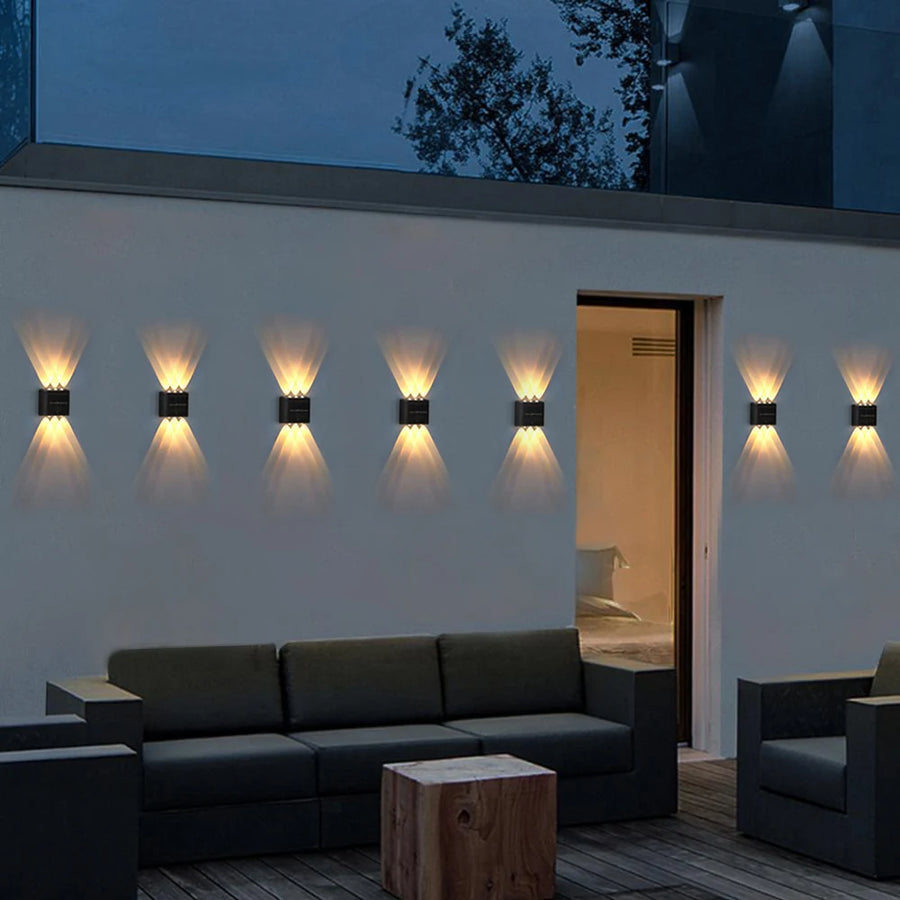 Lampe solaire murale LED extérieure crépusculaire automatique, jardins terrasses