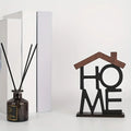 Ornements HOME en Bois — Décoration de Comptoir Élégante