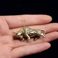 Statuette Taureau en Laiton — Porte-Bonheur Décoration Bureau