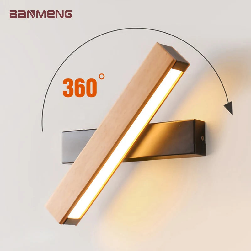Applique murale LED bois massif design scandinave pivotante — Déco Dorée