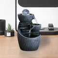 Fontaine zen boule, eau en mouvement de côté