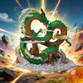 Figurine Goku et Shenron Dragon Ball, vue de côté résine