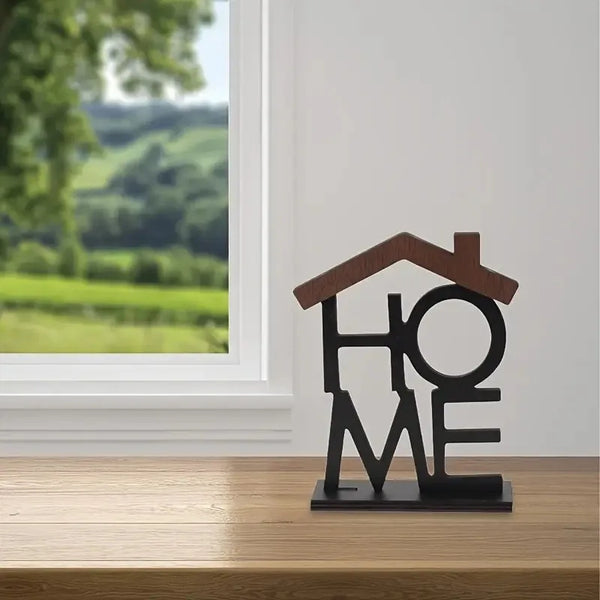 Ornements HOME en bois décoration comptoir élégante — Déco Dorée
